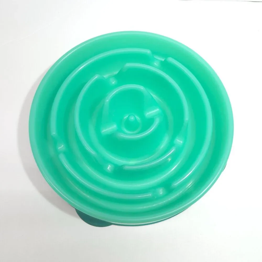 Outward Hound Dog Games Slow Feeder Maze Plastic Dog Bowl Green Teal